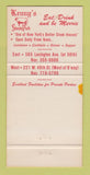 Matchbook Cover - Kenny's Steak Pub New York City STAINED 30 Strike