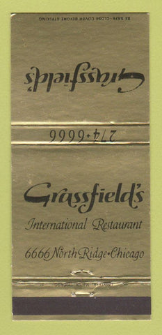 Matchbook Cover - Grassfield's Restaurant Chicago IL 30 Strike