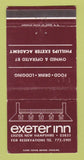 Matchbook Cover - Exeter Inn NH 30 Strike