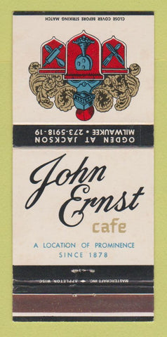 Matchbook Cover - John Ernst Cafe Milwaukee WI 30 Strike