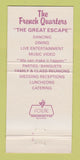 Matchbook Cover - The French Quarter Birmingham AL 30 Strike