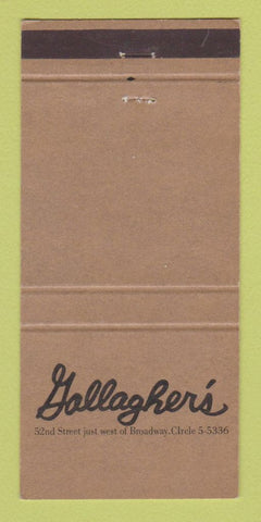 Matchbook Cover - Gallagher's Restaurant New York City 30 Strike