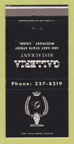 Matchbook Cover - Galleria Restaurant Westport CT 30 Strike