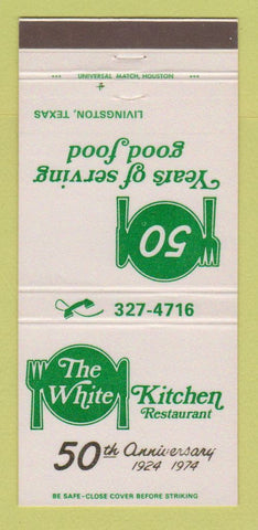 Matchbook Cover - The White Kitchen Restaurant 1974 Livingston TX 30 Strike