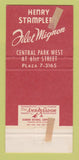 Matchbook Cover - Henry Stampler's Filet Mignon New York City 30 Strike
