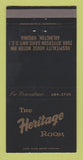 Matchbook Cover Hospitality House Motor Inn Arlington VA Heritage Room 30 Strike