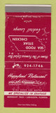 Matchbook Cover - Happyland Restaurant Sarasota FL WORN 30 Strike