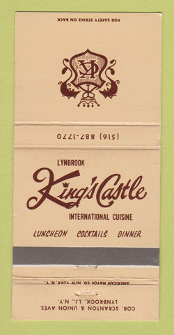 Matchbook Cover - Lynbrook King's Castle Lynbrook LI NY WEAR 30 Strike