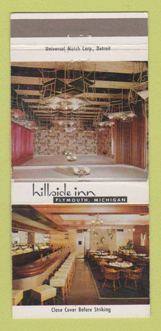 Matchbook Cover - Hillside Inn Plymouth MI 30 Strike