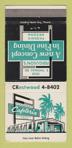 Matchbook Cover - Ferguson's Cafeteria Phoenix AZ 30 Strike