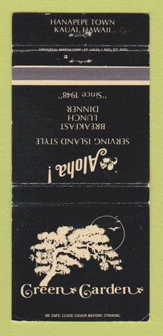 Matchbook Cover - Green Garden Restaurant Kauai Hawaii WEAR 30 Strike