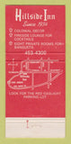Matchbook Cover - Hillside Inn Plymouth MI 30 Strike