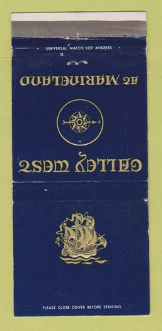 Matchbook Cover - Galley West Marineland Palos Verdes CA WORN 30 Strike