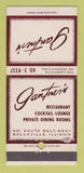 Matchbook Cover - Gantner's Restaurant Belleville IL 30 Strike