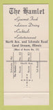 Matchbook Cover - The Hamlet Restaurant Carol Stream IL 30 Strike