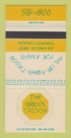 Matchbook Cover - The Greek Tycoon Restaurant Toronto ON 30 Strike