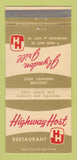 Matchbook Cover - Highway Hose Fargo ND Glyndon Grill WORN BACK 30 Strike