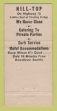 Matchbook Cover - Hill Top Restaurant Seattle WA area 30 Strike