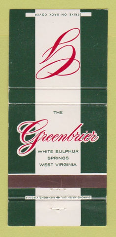 Matchbook Cover - Greenbrier White Sulphur Springs WV WEAR 30 Strike
