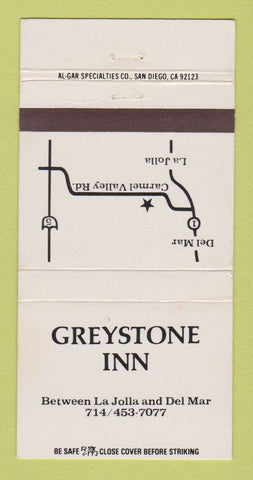 Matchbook Cover - Greystone Inn Del Mar CA 30 Strike