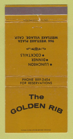 Matchbook Cover - The Golden Rib Restaurant Westlake Village CA 30 Strike