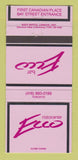 Matchbook Cover - Ristorante Ecco Toronto ON 30 Strike