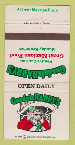 Matchbook Cover - Guadalaharry's Mexican Food Chicago IL 30 Strike