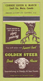 Matchbook Cover - Golden Steer Steak House Saulte Ste Marie ON 30 Strike