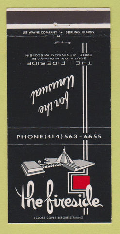 Matchbook Cover - The Fireside Restaurant Fort Atkinson WI 30 Strike