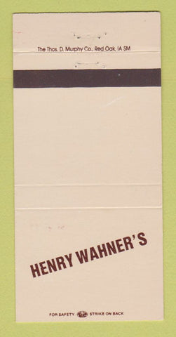 Matchbook Cover - Henry Wahner's Restaurant Kent OH 30 Strike