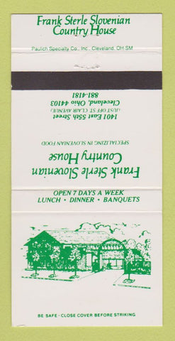 Matchbook Cover - Frank Sterle Slovenian Country House Cleveland OH 30 Strike