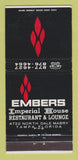 Matchbook Cover - Embers Imperial House Restaurant Tampa FL 30 Strike