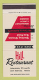Matchbook Cover - Hill Restaurant San Marcos TX 30 Strike