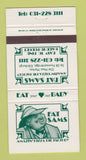 Matchbook Cover - Fat Sams Restaurant Pizza Edinburgh Scotland 30 Strike