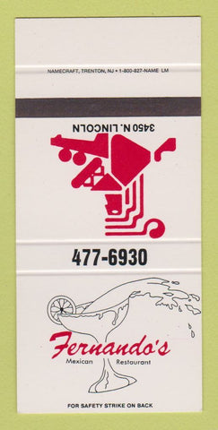 Matchbook Cover - Fernando's Mexican Restaurant SAMPLE 30 Strike