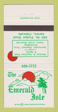 Matchbook Cover - The Emerald Isle Aurora CA Mexican Food 30 Strike