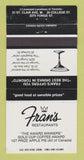 Matchbook Cover - Fran's Restaurant Toronto ON 30 Strike