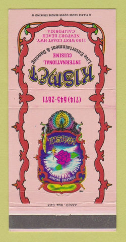 Matchbook Cover - Kismer Restaurant Newport Beach CA 30 Strike