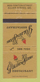 Matchbook Cover - Golden Flame Restaurant Silver Spring MD 30 Strike