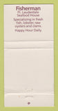 Matchbook Cover - Fisherman Restaurant Bar Fort Lauderdale FL 30 Strike