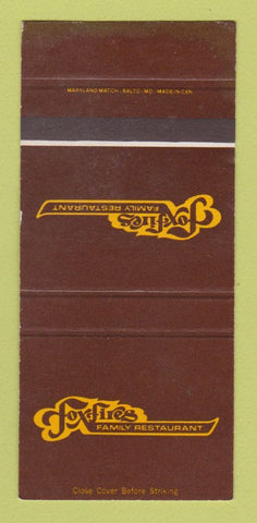 Matchbook Cover - Foxfires Family Restaurant SAMPLE WEAR 30 Strike