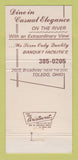 Matchbook Cover - Frank Unkle's Restaurant Toledo OH 30 Strike