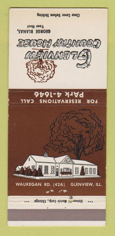 Matchbook Cover - Glenview Country House IL 30 Strike