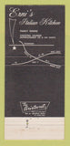 Matchbook Cover - Erni's Italian Kitchen Frederick MD 30 Strike