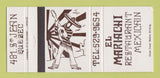 Matchbook Cover - Mariachi Restaurant Mexican Quebec QC 30 Strike