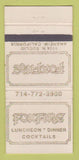 Matchbook Cover - Foxfire Restaurant Anaheim CA 30 Strike