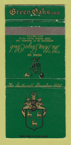 Matchbook Cover - Green Oaks Inn Fort Worth TX WEAR 30 Strike