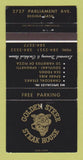 Matchbook Cover - Golden Steer Steak House Regina SK 30 Strike