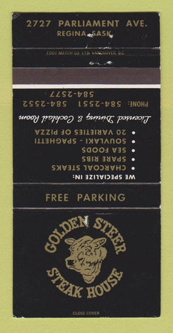 Matchbook Cover - Golden Steer Steak House Regina SK 30 Strike