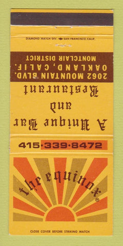 Matchbook Cover - The Equinox Restaurant Oakland CA 30 Strike
